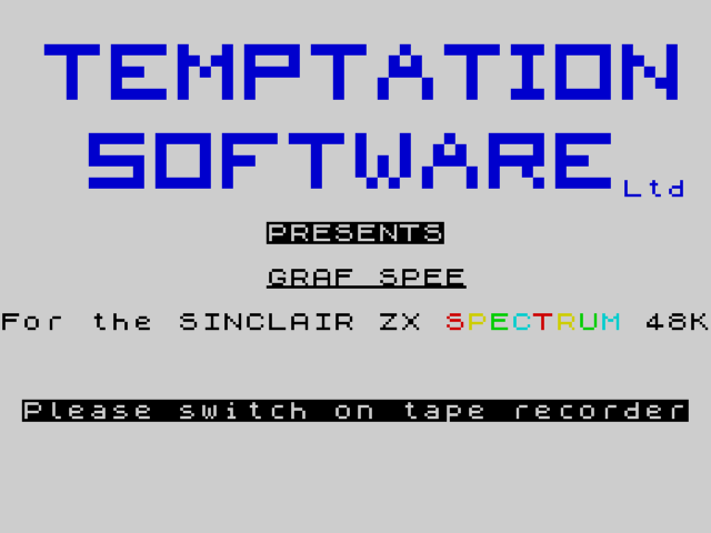 Admiral Graf Spee title screen for ZX Spectrum